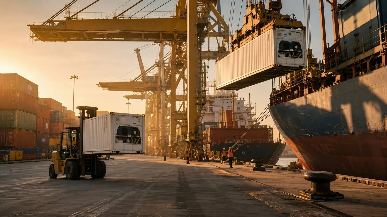 Kühl-Container-Schiff im Açaí-Transport von Pará nach Europa